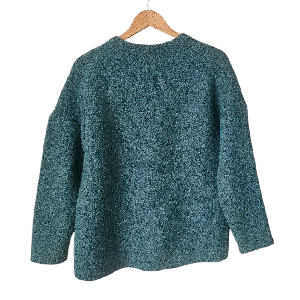 J. Crew Crew Neck Pullover Sweater Teal Blue Green Soft Cozy Fuzzy - Picture 5 of 5